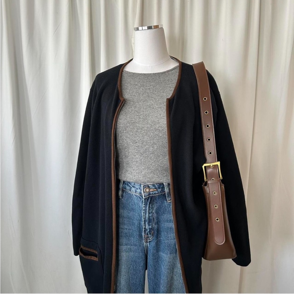 Vintage Lauren Ralph Lauren Cardigan Zip-up Cotton Cardigan Sweater 3X - Picture 4 of 8